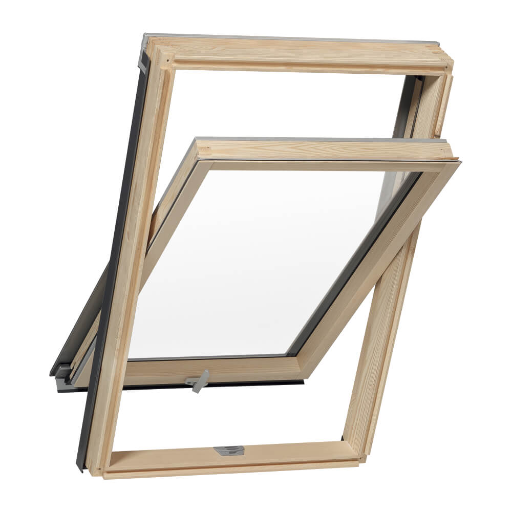 RoofLITE+ Solid Pine ventana oscilante