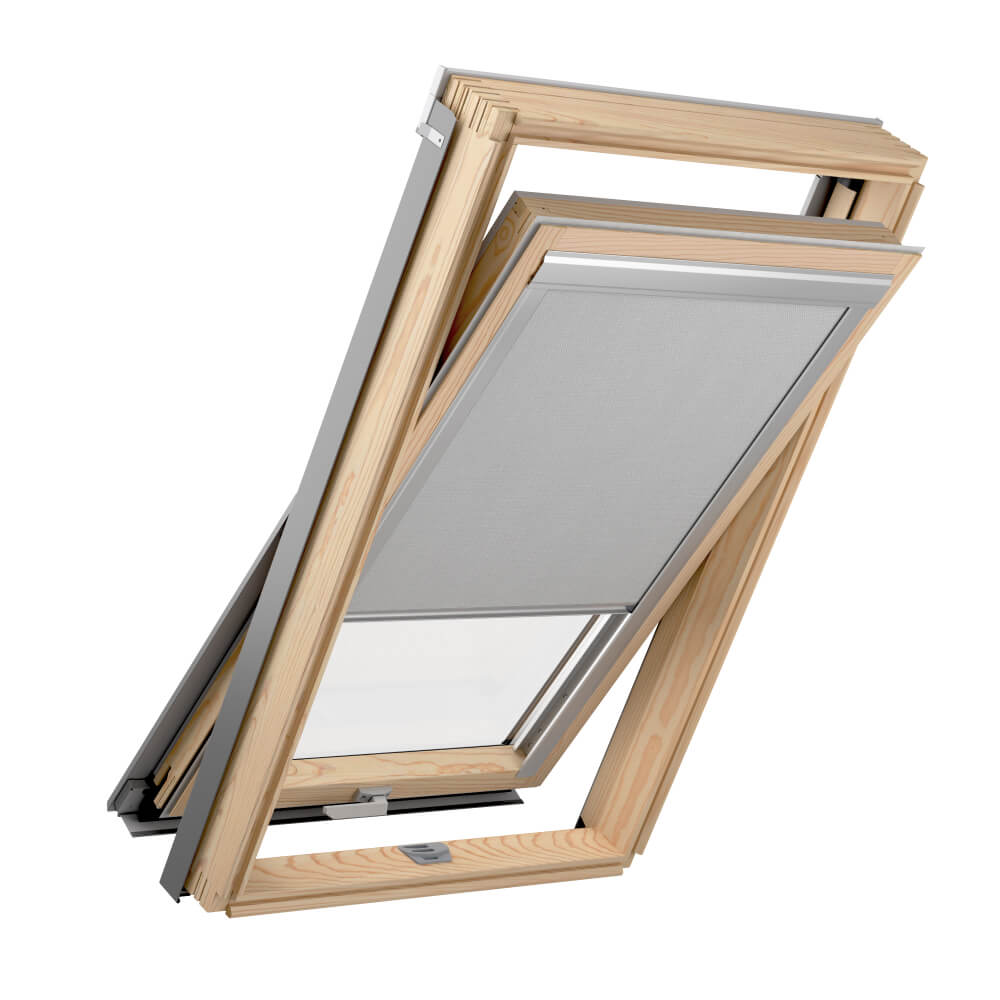 RoofLITE+ Solid Pine con estor interior