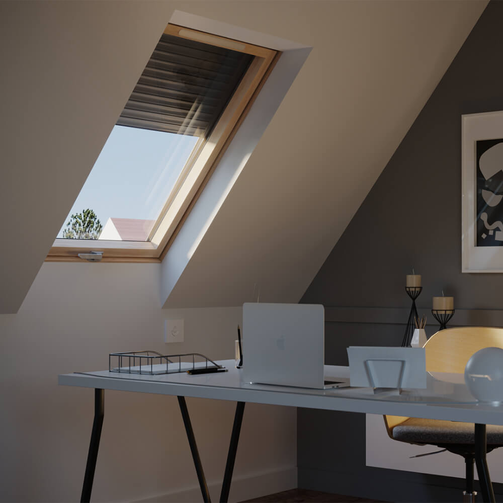 RoofLITE+ Solid Pine con persiana