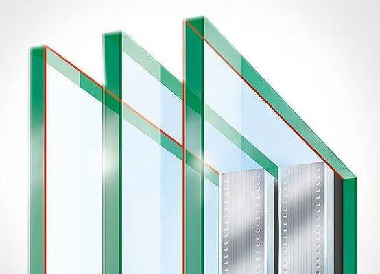 esquema de ventana con triple acristalamiento